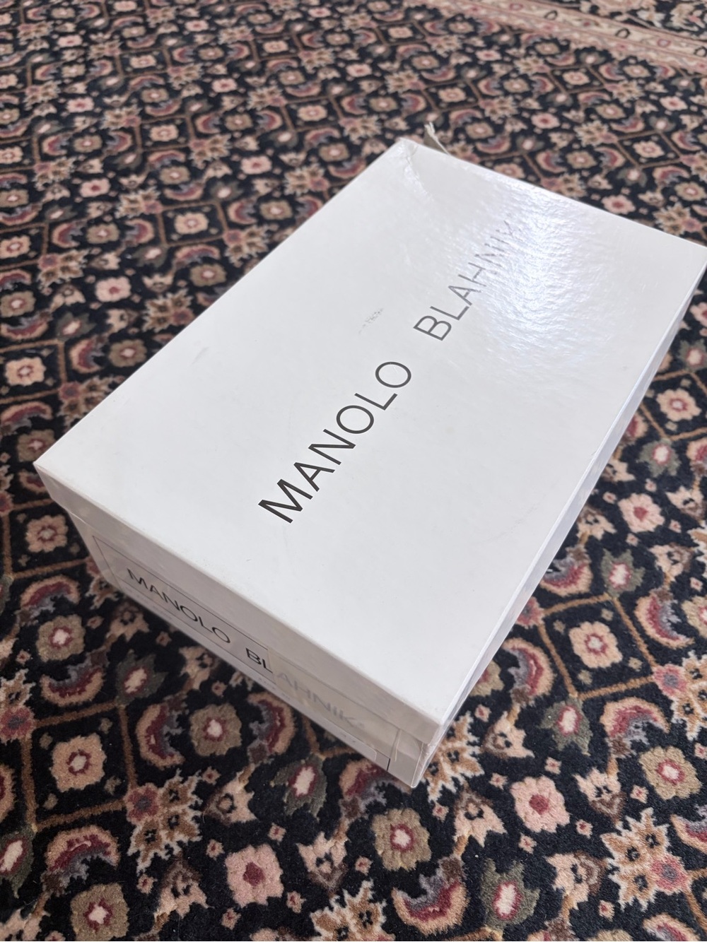 Manolo Blahnik White Logo Shoe Box